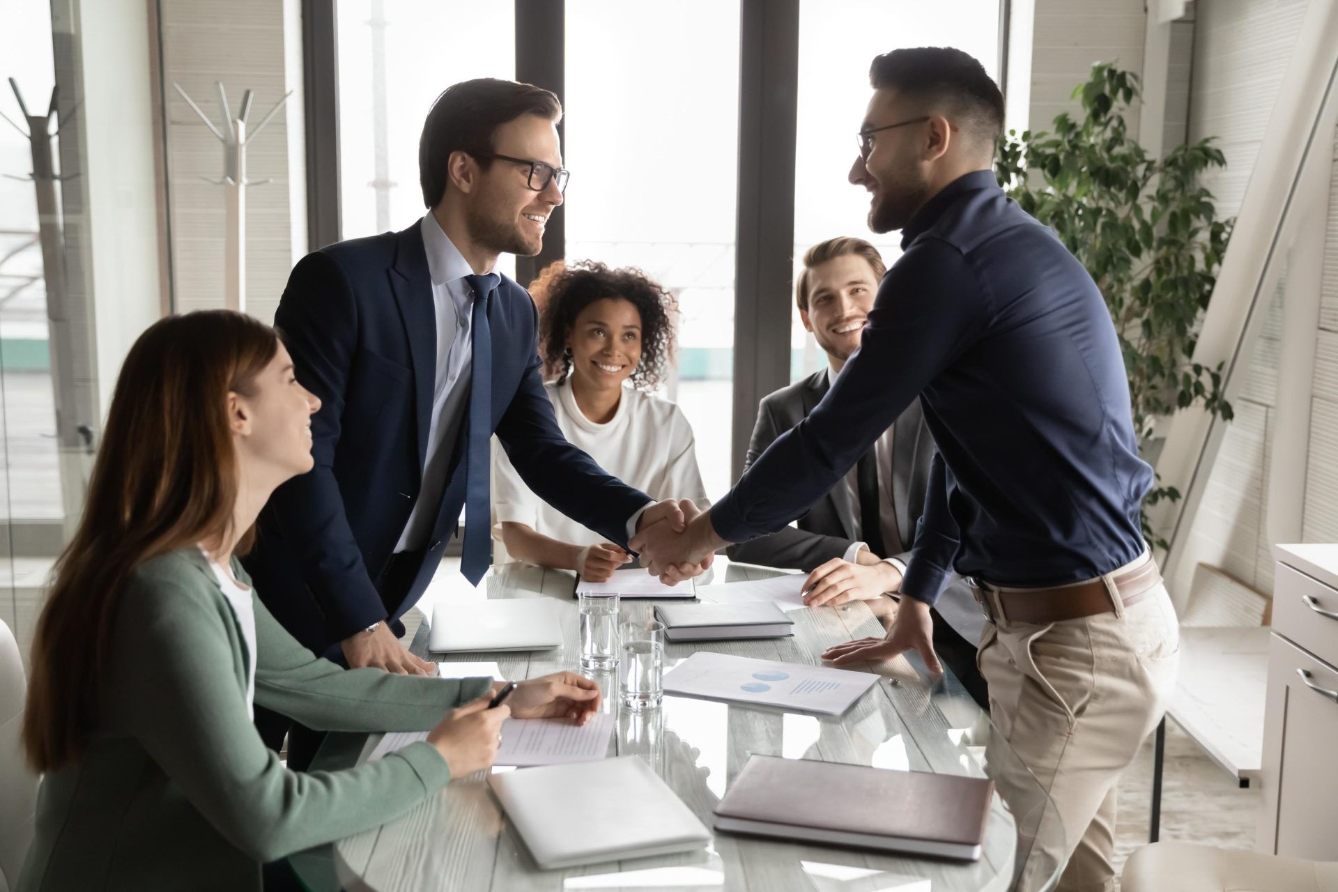 Group of professionals working together